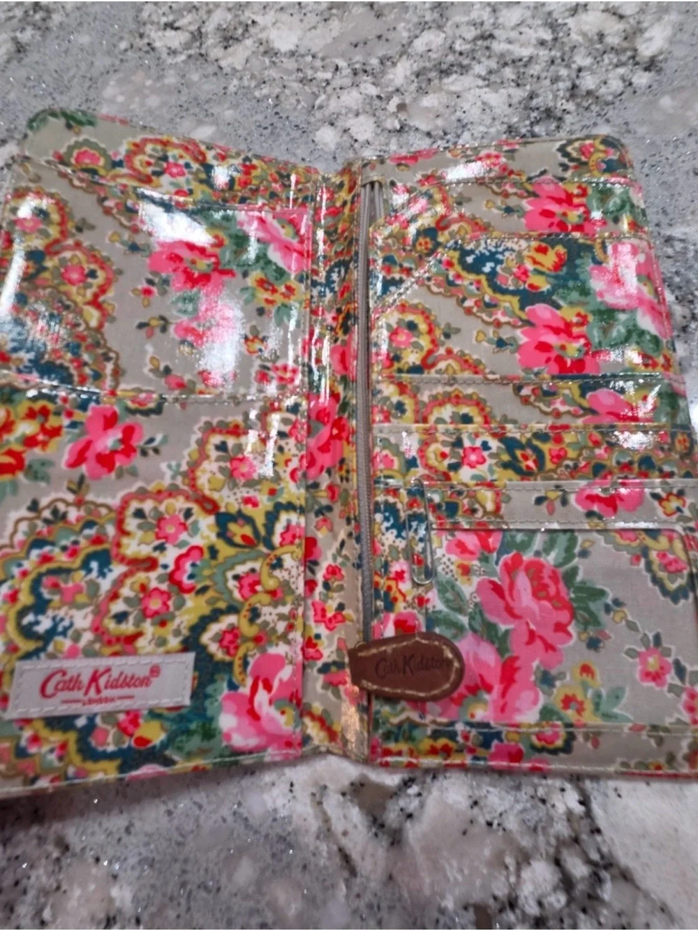 Cath Kidston Floral Coated Canvas Glasses Pouch - Pink & Green